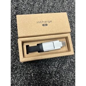 Rolling Square inCharge 6 - Keychain USB C Charger Cable, Lightning Gray - New